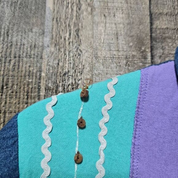 Allure Vintage 90s Patchwork Floral Embroidered Denim Jacket - Picture 2 of 4